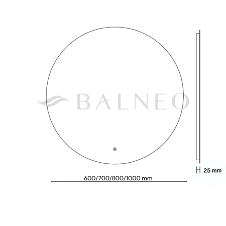 Lustro okrągłe podświetlane Balneo Roco 70 cm