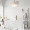 Balneo ROMA freestanding bathtub 170 x 80 cm white acrylic with stainless steel frame and 6 stabilising legs with overflow and gold plug