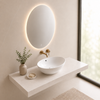 Balneo Zerra 59 × 39 cm White Ceramic Countertop Basin with White Overflow
