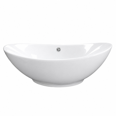 Balneo Zerra 59 x 39 cm White Ceramic Countertop Sink with Chrome Overflow