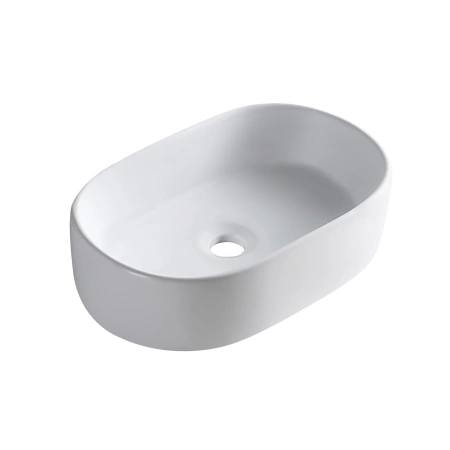 Umywalka nablatowa Balneo Vilar 56 x 35,5 cm biała ceramiczna