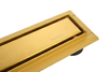 Linear drain floor Balneo Duplex Next Gold 80 cm gold double-sided made of stainless steel brushed with low trap and deep sediment trap