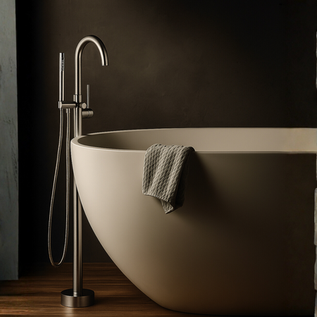 Balneo Cascade bath mixer model 2 inox