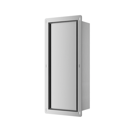 Schowek na szczotkę WC Balneo Wall Box Brush S Tiles prawy do wbudowania w ścianę ze stali nierdzewnej