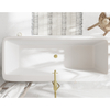 Balneo ROMA freestanding bathtub 170 x 80 cm white acrylic with stainless steel frame and 6 stabilising legs with overflow and gold plug