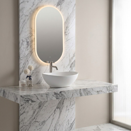 Balneo Loren 42 × 33 cm White Ceramic Countertop Washbasin