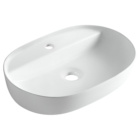 Balneo Alvio Countertop Washbasin, 61.5 × 41.5 cm, White Ceramic