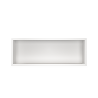 Balneo WALL-BOX ONE White 60x20x10 cm white stainless steel recessed shelf with collar