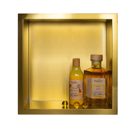 Niche shelf Balneo Wall Box One Gold 30 x 30 x 10 cm gold made of stainless steel with flange