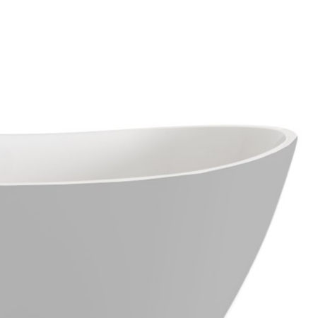 Wanna wolnostojąca Balneo PARMA NO RIM 170 x 72 cm biało szara akrylowa z ramą ze stali nierdzewnej i 6 nóżkami stabilizującymi z przelewem i białym korkiem