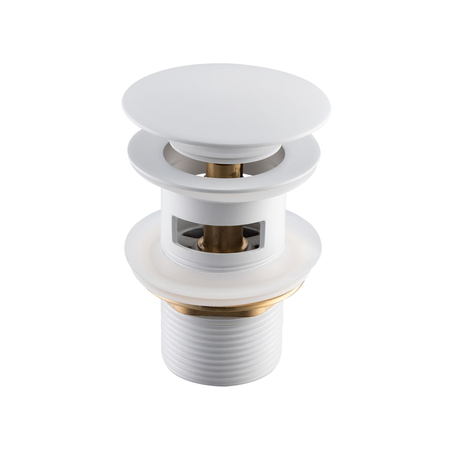 Basin plug brass Balneo Klik Klak A white with overflow