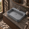 Washbasin BELORIA Solid Surface Cemento Raw