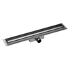 Balneo Duplex Next Gun Metal 80 cm Brushed Stainless Steel Double-Sided Floor Linear Drain with Low Siphon and Deep Sediment Trap