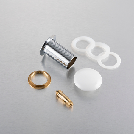 Brass basin pop-up drain Balneo Klik Klak A white without overflow with ceramic head