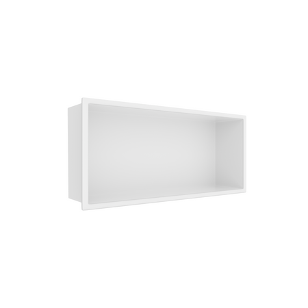Półka wnękowa Balneo WALL-BOX ONE White 45x20x10 cm biała ze stali nierdzewnej z kołnierzem