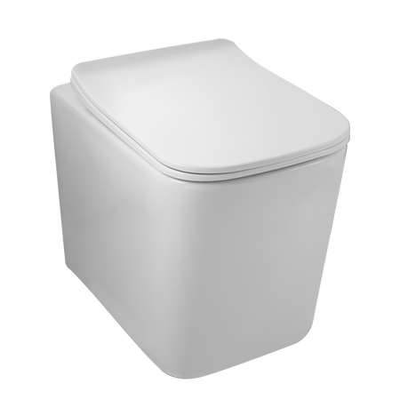 Wall-hung toilet bowl TOILET Balneo Luga rimless white without a flange with toilet seat soft-closing with duroplastu