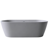 Freestanding bathtub VALIA Solid Surface Cemento Raw with siphon and plug