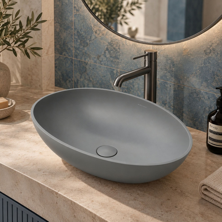Umywalka SOVELIA Solid Surface Cemento Raw