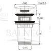 Basin plug brass Balneo Klik Klak C white with overflow