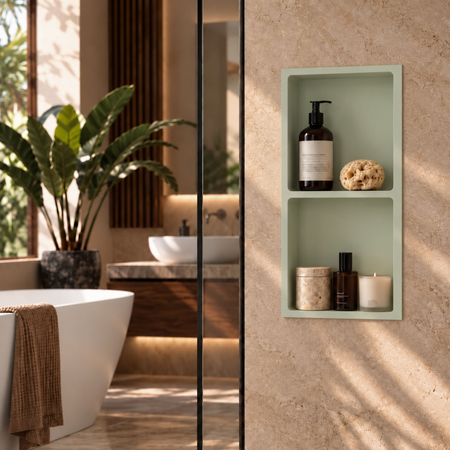 Niche shelf WALL-BOX Solid Duo Pistachio Cream