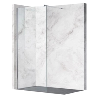 Shower screen Balneo Beira 80 x 200 cm chrome glass transparent 8 mm