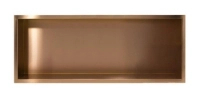 Półka wnękowa Balneo Wall Box One Copper 90 x 30 x 10 cm miedziana ze stali nierdzewnej z kołnierzem