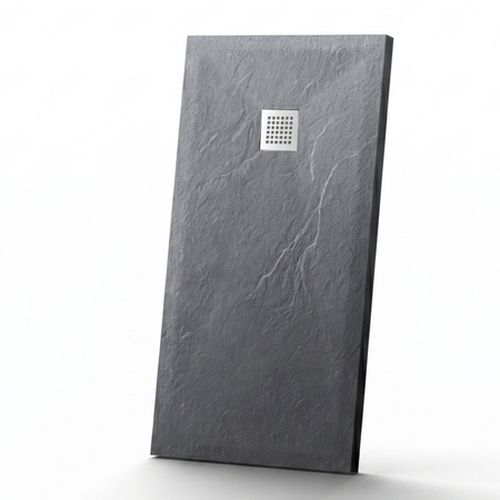 Balneo Stone Tray 120 × 90 × 2.5 cm low-profile rectangular composite shower tray, dark gray
