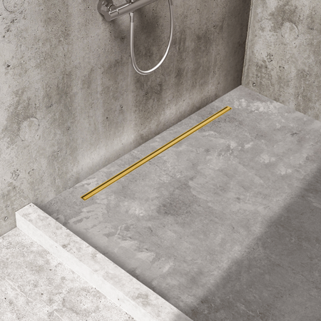 Linear drain floor Balneo Slim & Low ProLine Gold 80 cm gold