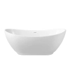 Balneo PARMA freestanding bathtub 170 x 72 cm, white acrylic with a stainless steel frame and 6 stabilizing legs, featuring an overflow and white drain