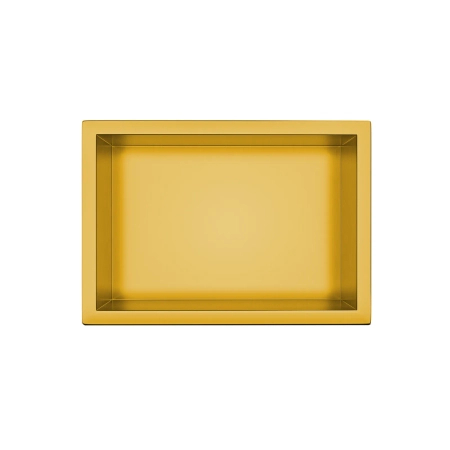 Balneo WALL-BOX ONE Gold 30x20x10 cm gold stainless steel recessed shelf with collar