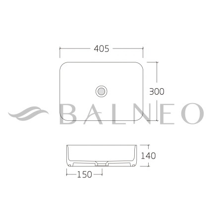 Balneo Natra 40.5 × 30 cm White Ceramic Countertop Sink