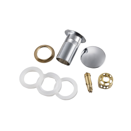 Korek umywalkowy mosiężny Balneo Klik Klak F chrom z koszyczkiem i przelewem