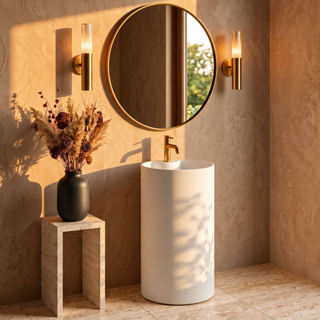Freestanding washbasin LEYA Solid Surface Coco White