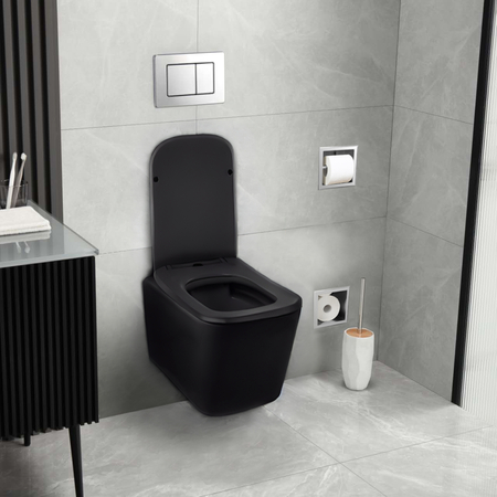 Black Balneo LUGA Soft-Close Toilet Seat for WC Bowl