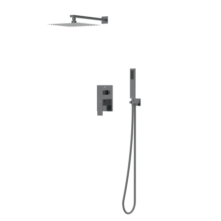 Balneo Cascade shower mixer set 3 gun metal