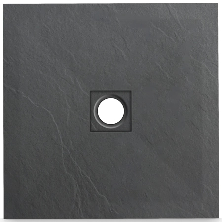 Brodzik z konglomeratu mineralnego Balneo Stone Tray 90 x 90 x 2,5 cm ciemnoszary niski kwadratowy