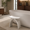 Stołek łazienkowy LAVO Solid Surface Coco White/Biały