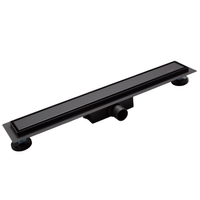 Linear drain floor Balneo Duplex Next Black 120 cm black double-sided made of stainless steel brushed with low trap and deep sediment trap