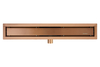 Linear drain floor Balneo Duplex Next Copper 80 cm copper double-sided made of stainless steel brushed with low trap and deep sediment trap