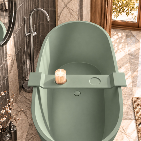 Bathtub shelf VANO Solid Surface Pistachio Cream