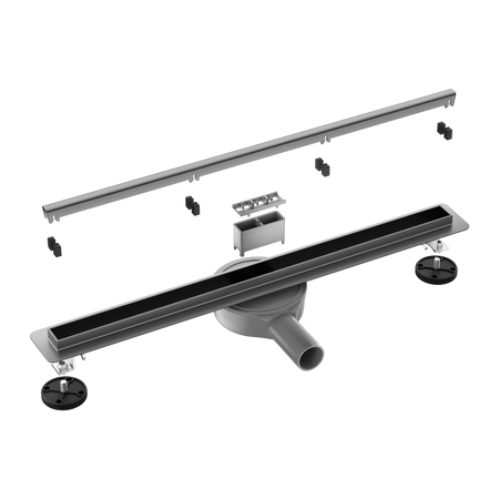 Odpływ liniowy podłogowy Balneo Slim & Low ProLine Gun Metal 90 cm
