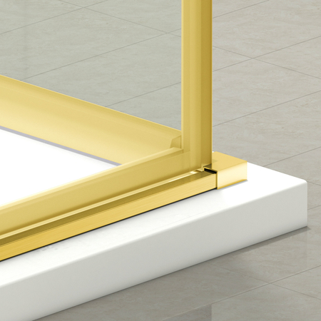 Kabina prysznicowa rozsuwana Balneo Rio 90 x 100 cm złota transparentna