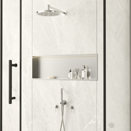 Balneo Wall Box LED Inox recessed shelf 90 x 30 x 10 cm