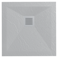Balneo Stone Tray composite shower tray 90 x 90 x 2.5 cm light grey low square