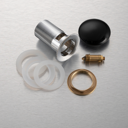Brass basin plug Balneo Klik Klak A black with overflow and ceramic head