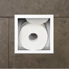 Balneo Wall Box Paper 3 White In-Wall Stainless Steel Paper Shelf