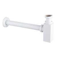 Syfon umywalkowy mosiężny Balneo biały kwadratowy