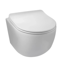 Miska podwieszana WC Balneo Luna rimless biała bez kołnierza z deską wolnoopadającą z duroplastu