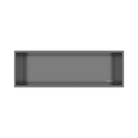 Balneo Wall Box One Gun Metal 60x20x10 cm stainless steel recessed shelf with flange