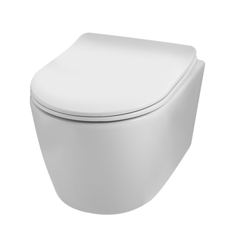 Balneo Luxa Tornado rimless white wall-hung toilet bowl with soft-close duroplast seat